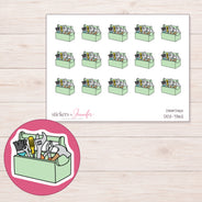 DDZ-7362 planner sticker sheet with enlarged sticker detail