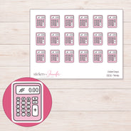 DDZ-7446 planner sticker sheet with enlarged sticker detail