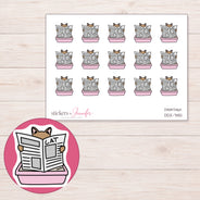 DDZ-7451 planner sticker sheet with enlarged sticker detail