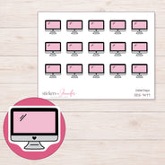 DDZ-7477 planner sticker sheet with enlarged sticker detail