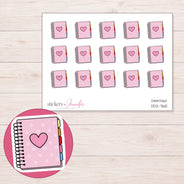 DDZ-7610 planner sticker sheet with enlarged sticker detail