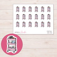 DDZ-7611 planner sticker sheet with enlarged sticker detail