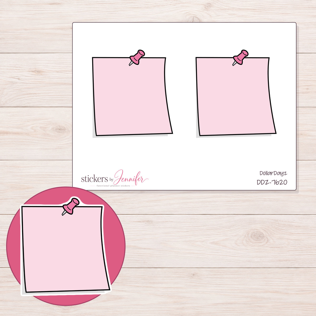 DDZ-7620 planner sticker sheet with enlarged sticker detail