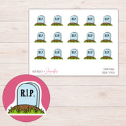 DDZ-7723 planner sticker sheet with enlarged sticker detail