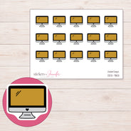 DDZ-7801 planner sticker sheet with enlarged sticker detail