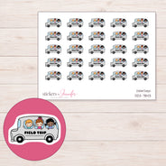 DDZ-7843 planner sticker sheet with enlarged sticker detail
