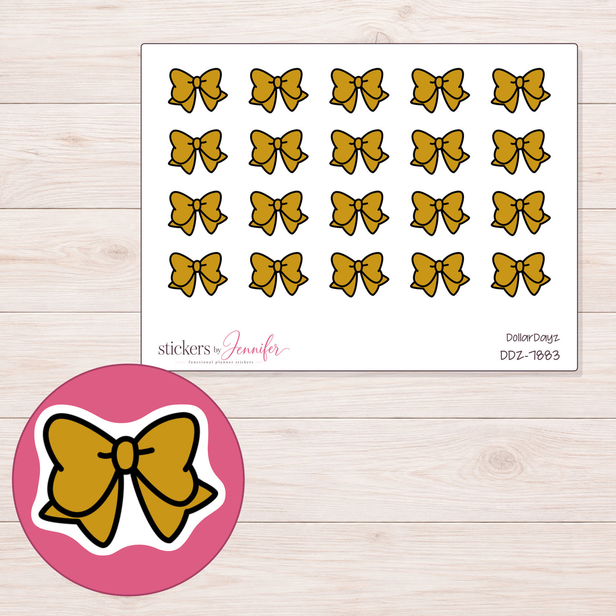 DDZ-7883 planner sticker sheet with enlarged sticker detail