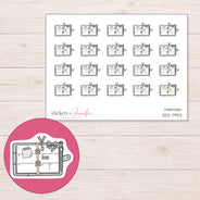 DDZ-7933 planner sticker sheet with enlarged sticker detail