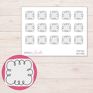 DDZ-8136 planner sticker sheet with enlarged sticker detail