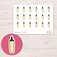 DDZ-8198 planner sticker sheet with enlarged sticker detail