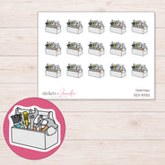 DDZ-8332 planner sticker sheet with enlarged sticker detail