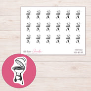 DDZ-8379 planner sticker sheet with enlarged sticker detail