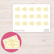 DDZ-8396 planner sticker sheet with enlarged sticker detail