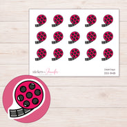 DDZ-8418 planner sticker sheet with enlarged sticker detail