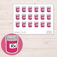 DDZ-8590 planner sticker sheet with enlarged sticker detail