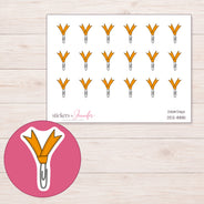 DDZ-8881 planner sticker sheet with enlarged sticker detail
