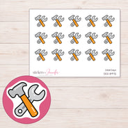 DDZ-8972 planner sticker sheet with enlarged sticker detail
