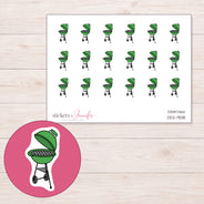 DDZ-9018 planner sticker sheet with enlarged sticker detail