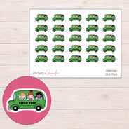 DDZ-9128 planner sticker sheet with enlarged sticker detail