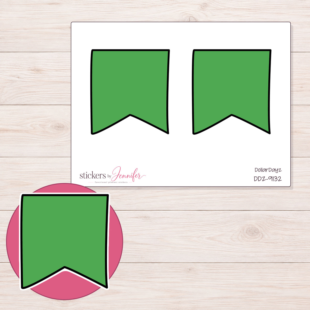 DDZ-9132 planner sticker sheet with enlarged sticker detail