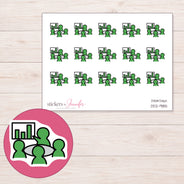 DDZ-9185 planner sticker sheet with enlarged sticker detail