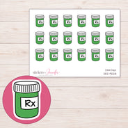 DDZ-9228 planner sticker sheet with enlarged sticker detail