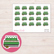 DDZ-9261 planner sticker sheet with enlarged sticker detail