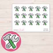 DDZ-9291 planner sticker sheet with enlarged sticker detail