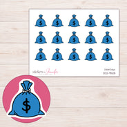 DDZ-9508 planner sticker sheet with enlarged sticker detail