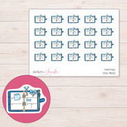 DDZ-9532 planner sticker sheet with enlarged sticker detail