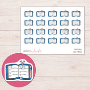 DDZ-9605 planner sticker sheet with enlarged sticker detail