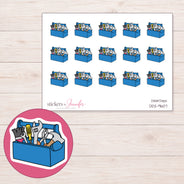 DDZ-9607 planner sticker sheet with enlarged sticker detail