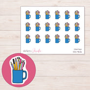 DDZ-9636 planner sticker sheet with enlarged sticker detail