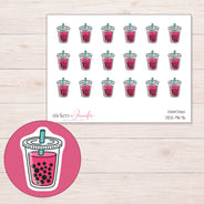DDZ-9676 planner sticker sheet with enlarged sticker detail