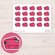 DDZ-9710 planner sticker sheet with enlarged sticker detail