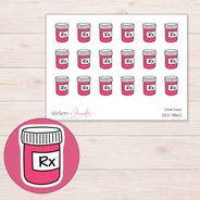 DDZ-9862 planner sticker sheet with enlarged sticker detail