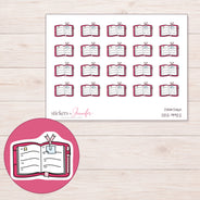 DDZ-9922 planner sticker sheet with enlarged sticker detail