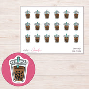 DDZ-9993 planner sticker sheet with enlarged sticker detail