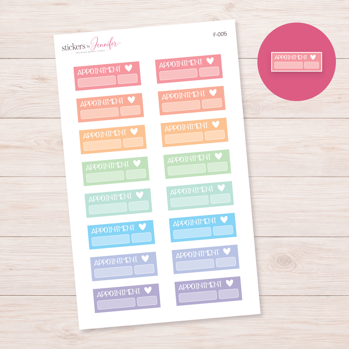 Pastel Appointment Labels Planner Stickers | F-005