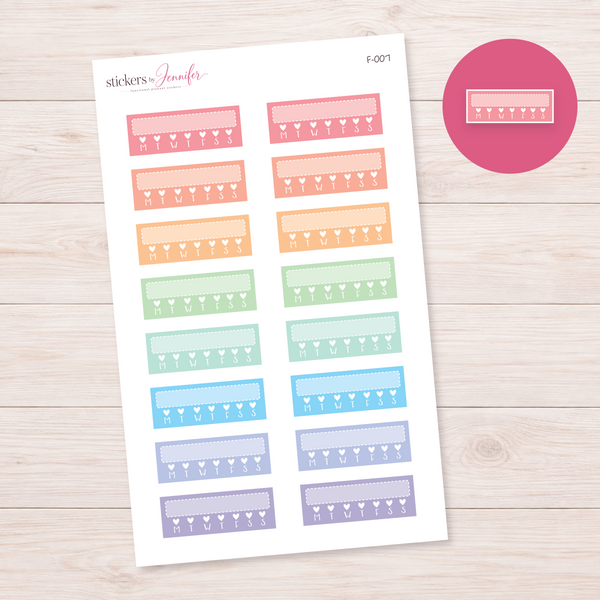 Pastel Weekly Habit Trackers Planner Stickers | F-007