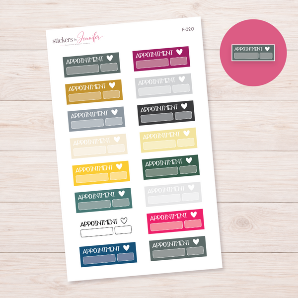 Appointment Labels — Neutral and Accent Mix Planner Stickers | F-020