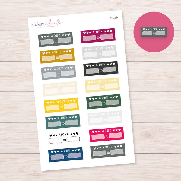 Work Shift Labels — Neutral and Accent Mix Planner Stickers | F-023