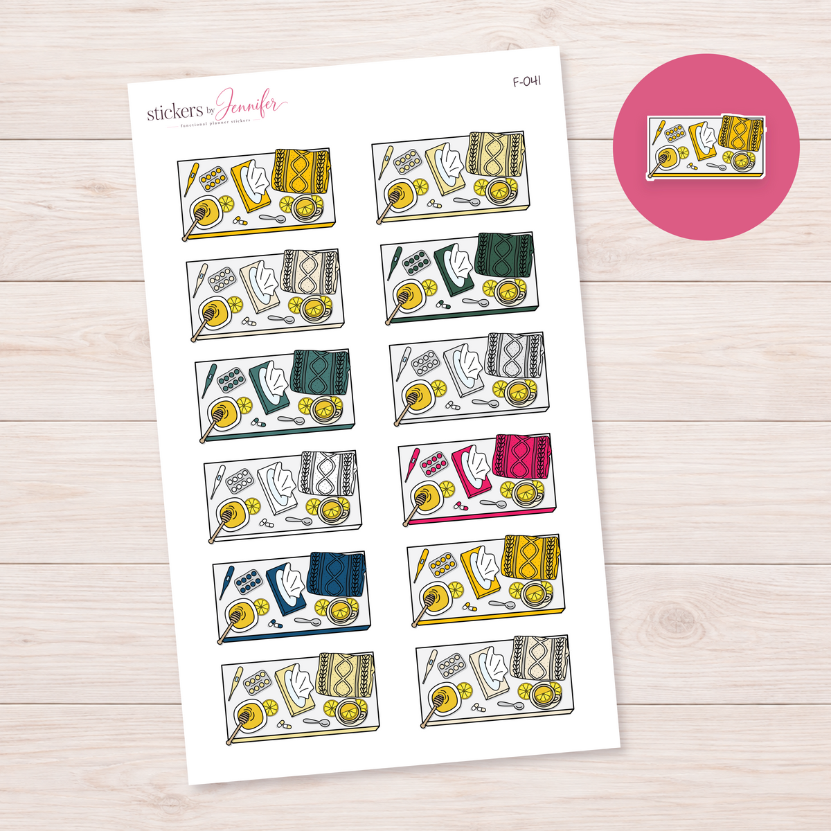 Rest Day Essentials — Accent Color Mix Planner Stickers | F-041