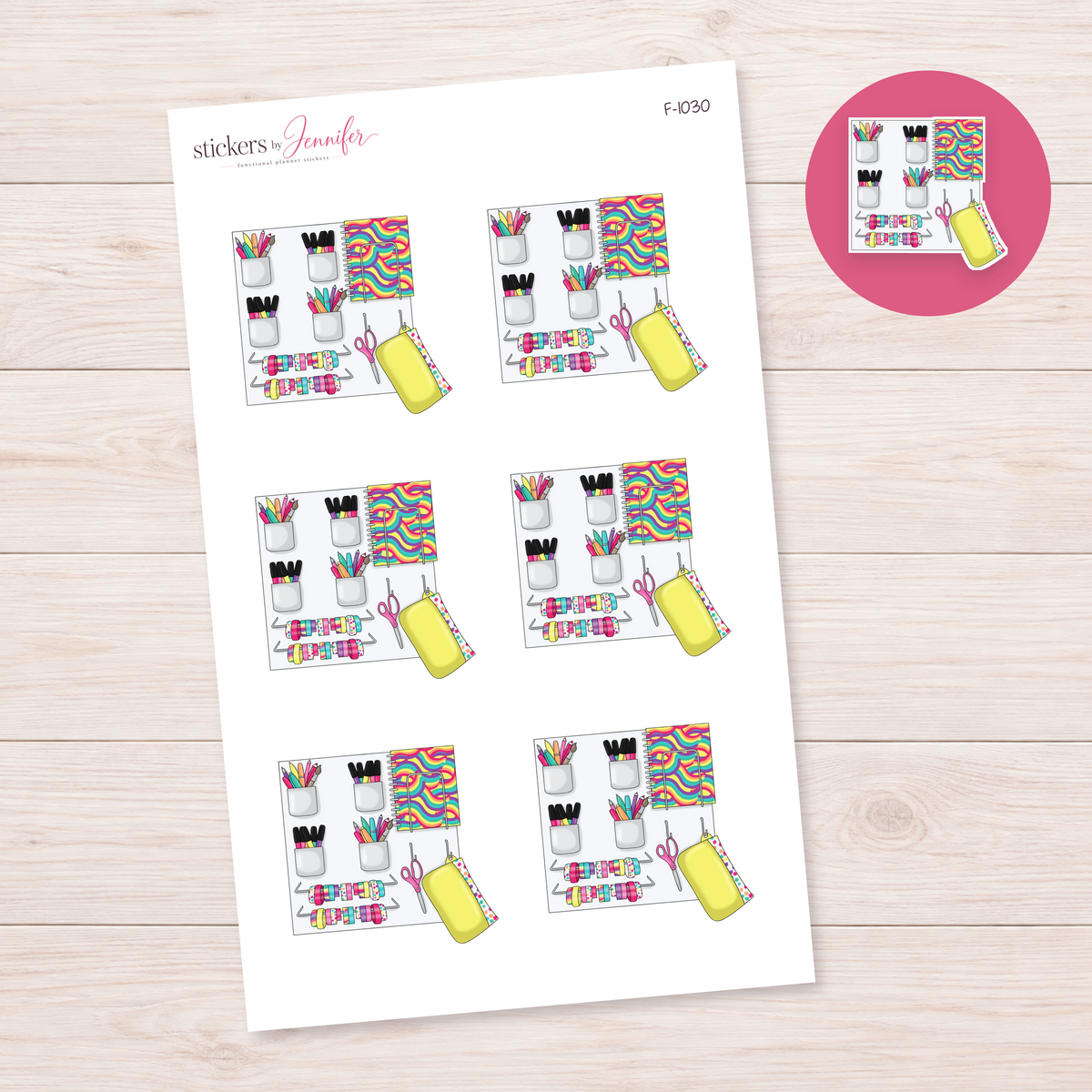 Colorful Craft Supplies Planner Stickers | F-1030
