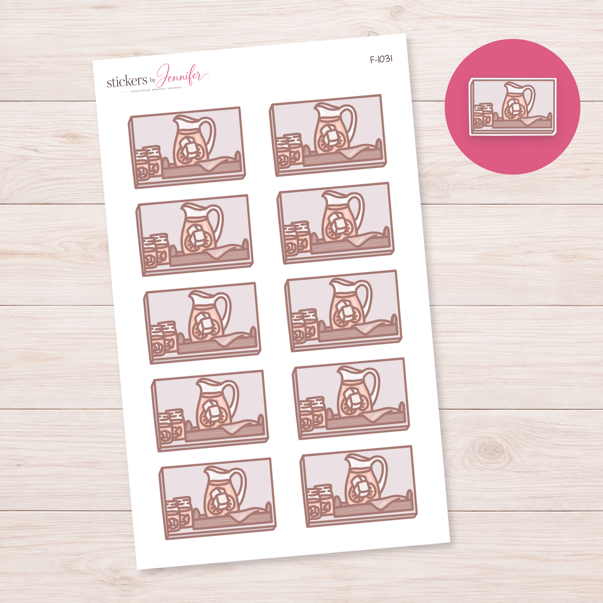 Summer Drinks Scene Box Planner Stickers | F-1031