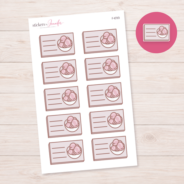 Ice Cream Lined Box Planner Stickers | F-1033
