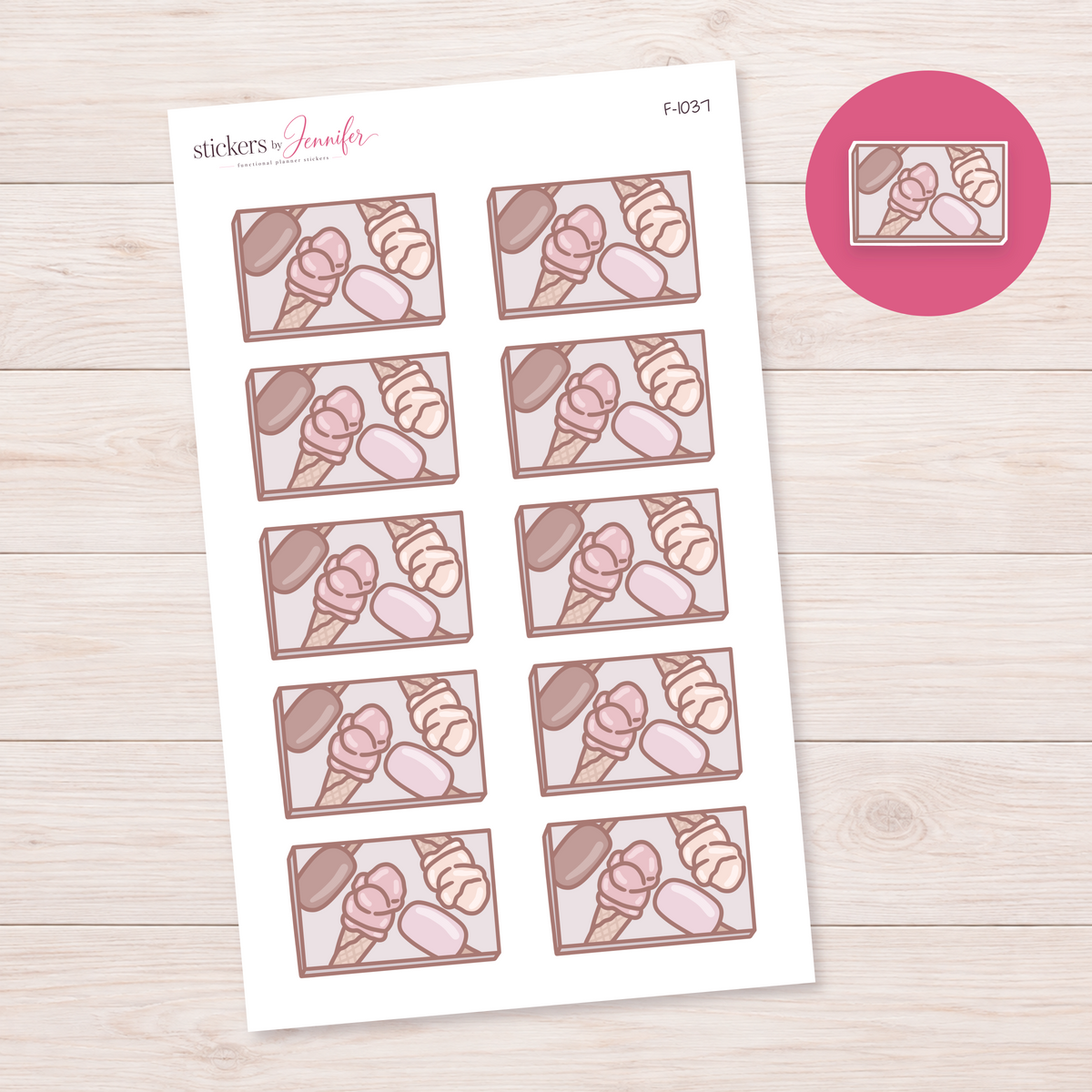 Frozen Treats Flatlay Box Planner Stickers | F-1037