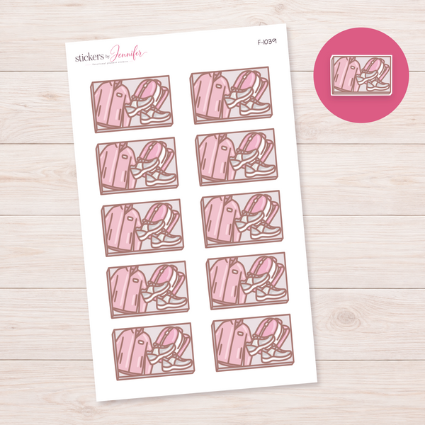 Golf Gear Flatlay Box Planner Stickers | F-1039