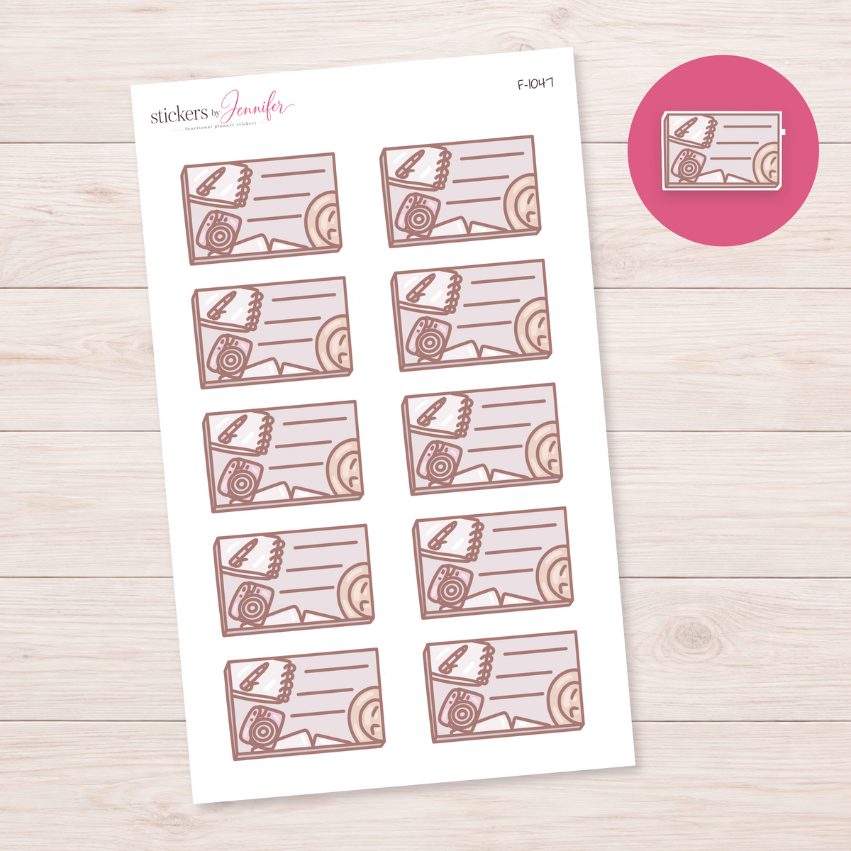 Travel Journal Lined Box Planner Stickers | F-1047