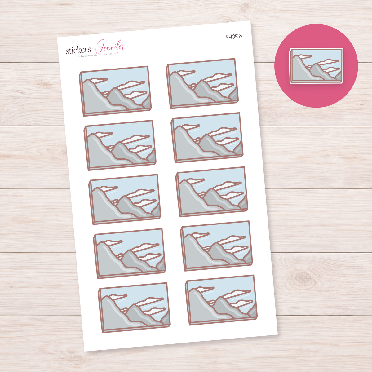 Mountain Scene Box Planner Stickers | F-1056